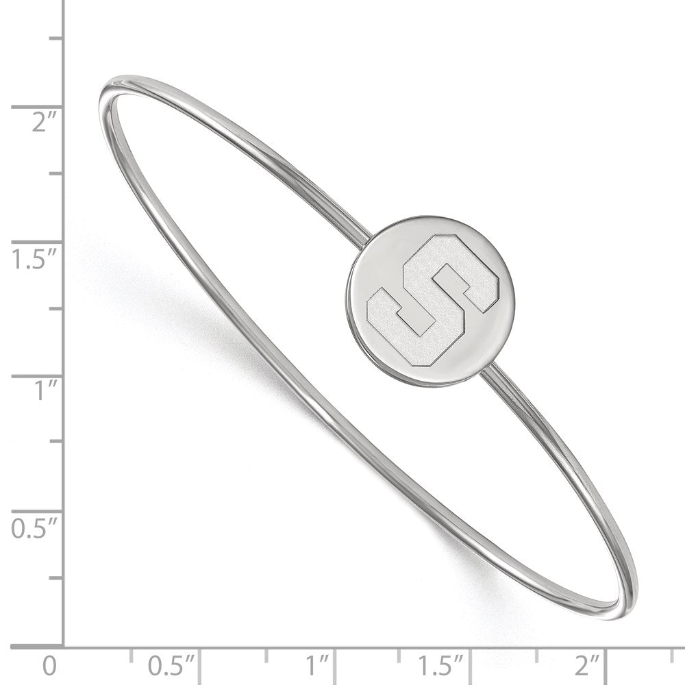 Sterling S. Rh-plated LogoArt Michigan State University Bangle Slip on