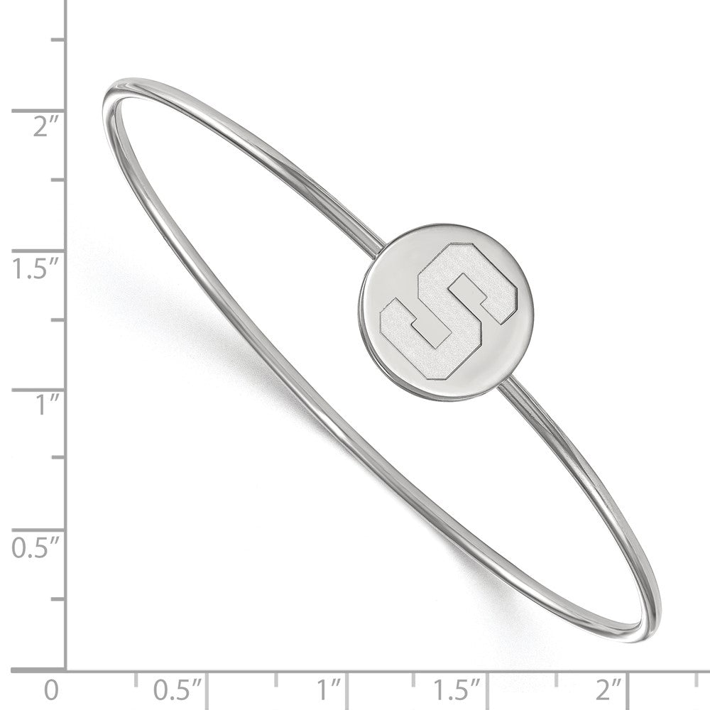 Sterling S. Rh-plated LogoArt Michigan State University Bangle Slip on