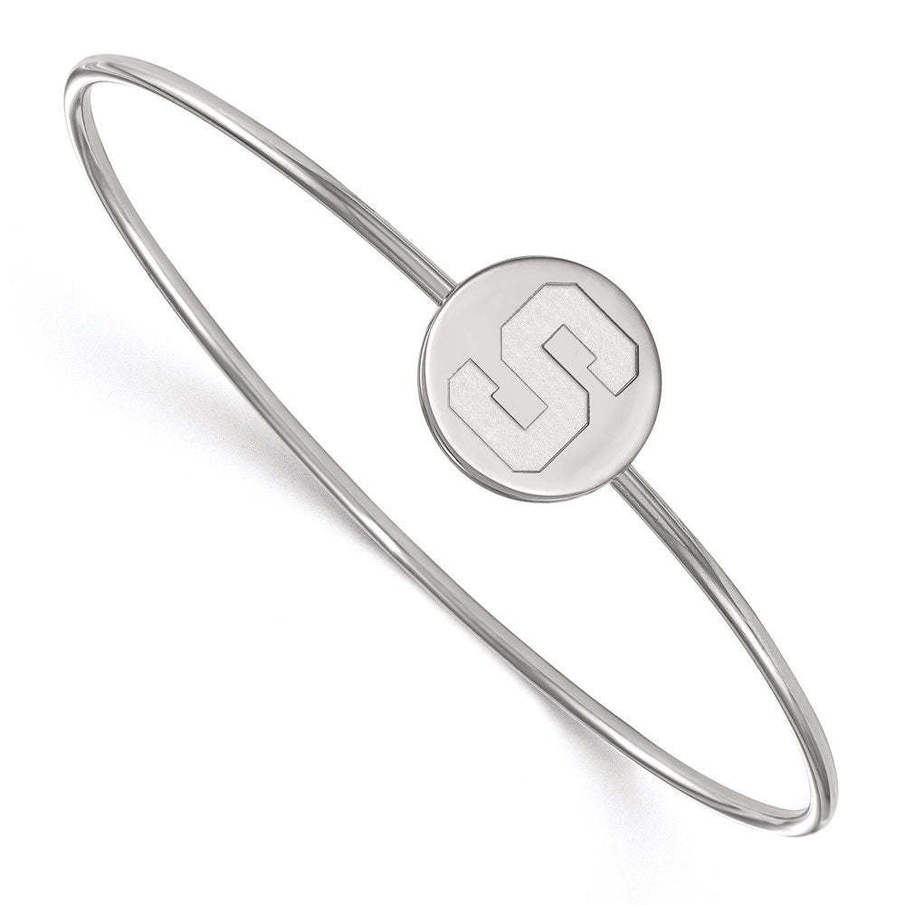 Sterling S. Rh-plated LogoArt Michigan State University Bangle Slip on