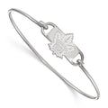 Sterling Silver Rhodium-plated NHL LogoArt Toronto Maple Leafs Small Center 7 inch Wire Bangle