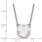 Sterling Silver Rhodium-plated LogoArt Pi Beta Phi Sorority Text Small Color Enamel Pendant 18 inch Necklace