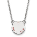 Sterling Silver Rhodium-plated LogoArt Pi Beta Phi Sorority Text Small Color Enamel Pendant 18 inch Necklace
