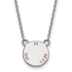 Sterling Silver Rhodium-plated LogoArt Pi Beta Phi Sorority Text Small Color Enamel Pendant 18 inch Necklace