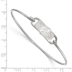 Sterling Silver Rhodium-plated NHL LogoArt Nashville Predators Small Center 7 inch Wire Bangle