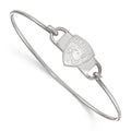 Sterling Silver Rhodium-plated NHL LogoArt Florida Panthers Small Center 7 inch Wire Bangle