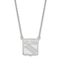 Sterling Silver Rhodium-plated NHL LogoArt New York Rangers Large Pendant 18 inch Necklace