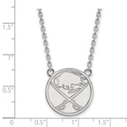 10k White Gold NHL LogoArt Buffalo Sabres Large Pendant 18 inch Necklace