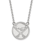 14k White Gold NHL LogoArt Buffalo Sabres Large Pendant 18 inch Necklace