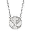 Sterling Silver Rhodium-plated NHL LogoArt Buffalo Sabres Large Pendant 18 inch Necklace