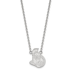 Sterling Silver Rhodium-plated NHL LogoArt Ottawa Senators Large Pendant 18 inch Necklace