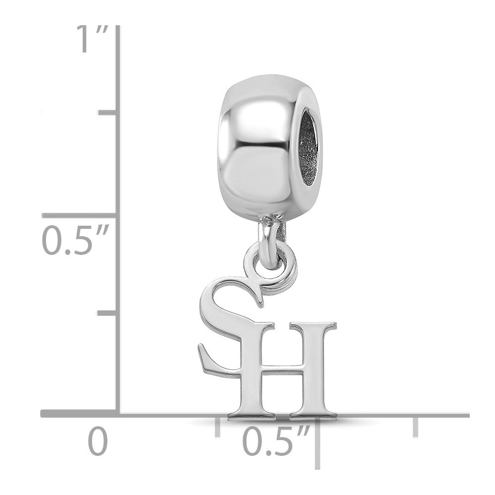 Sterling Silver Rhodium-plated LogoArt Sam Houston State University Extra Small Dangle Bead Charm