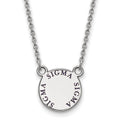 Sterling Silver Rhodium-plated LogoArt Sigma Sigma Sigma Sorority Text Small Color Enamel Pendant 18 inch Necklace