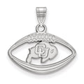 Sterling Silver Rhodium-plated LogoArt University of Colorado Buffalo Football Pendant