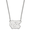 Sterling Silver Rhodium-plated LogoArt University of North Carolina N-C Small Pendant 18 inch Necklace