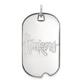 Sterling Silver Rhodium-plated LogoArt University of Nebraska Huskers Large Dog Tag Pendant