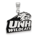 Sterling Silver Rhodium-plated LogoArt University of New Hampshire Large Enameled Pendant