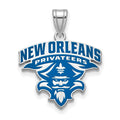Sterling Silver Rhodium-plated LogoArt University of New Orleans U-N-O Extra Large Enameled Pendant