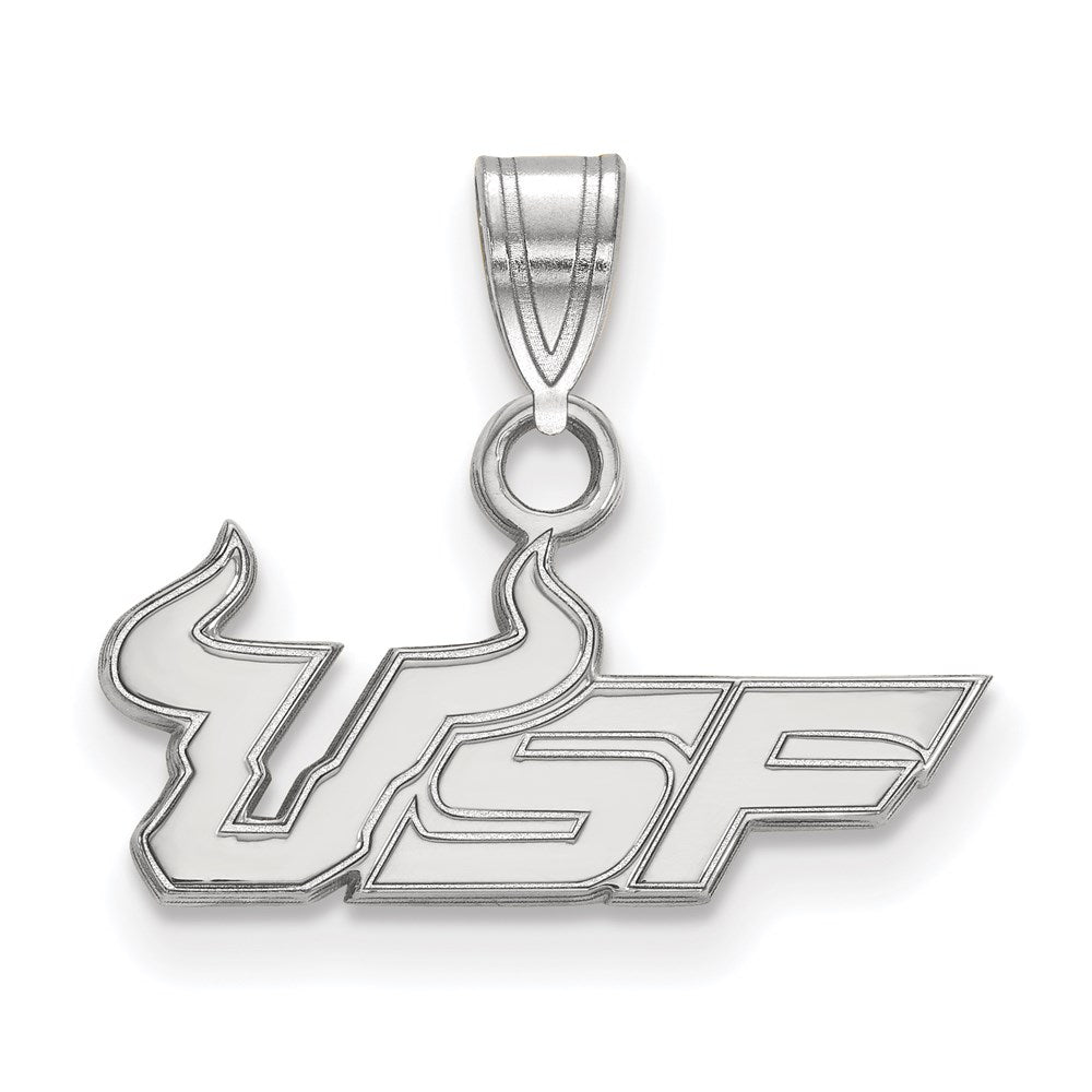 14k White Gold LogoArt University of South Florida U-S-F Small Pendant