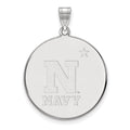 10k White Gold LogoArt US Naval Academy Extra Large Disc Pendant