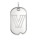 Sterling Silver Rhodium-plated LogoArt Villanova University Letter V Small Dog Tag Pendant