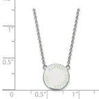 Sterling Silver Rhodium-plated LogoArt Alpha Epsilon Phi Sorority Text Small Color Enamel Pendant 18 inch Necklace