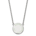 Sterling Silver Rhodium-plated LogoArt Alpha Epsilon Phi Sorority Text Small Color Enamel Pendant 18 inch Necklace