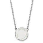 Sterling Silver Rhodium-plated LogoArt Alpha Epsilon Phi Sorority Text Small Color Enamel Pendant 18 inch Necklace