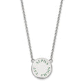 Sterling Silver Rhodium-plated LogoArt Alpha Sigma Tau Sorority Text Large Color Enamel Pendant 18 inch Necklace