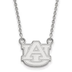 14k White Gold LogoArt Auburn University Small Pendant 18 inch Necklace