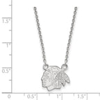 10k White Gold NHL LogoArt Chicago Blackhawks Small Pendant 18 inch Necklace