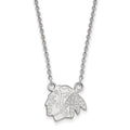 14k White Gold NHL LogoArt Chicago Blackhawks Small Pendant 18 inch Necklace
