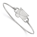 Sterling Silver Rhodium-plated NHL LogoArt St. Louis Blues Small Center 8 inch Wire Bangle