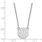 14k White Gold NHL LogoArt Boston Bruins Small Pendant 18 inch Necklace