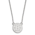 14k White Gold NHL LogoArt Boston Bruins Small Pendant 18 inch Necklace