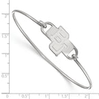 Sterling Silver Rhodium-plated LogoArt Baylor University Bears Small Center 7 inch Wire Bangle
