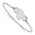 Sterling Silver Rhodium-plated LogoArt Baylor University Bears Small Center 7 inch Wire Bangle