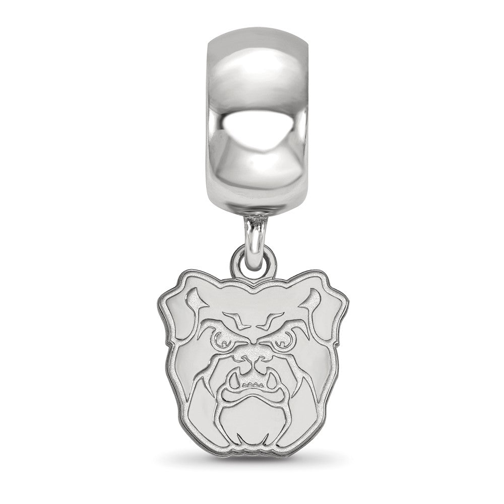 Sterling Silver Rhodium-plated LogoArt Butler University Bulldog Extra Small Dangle Bead Charm