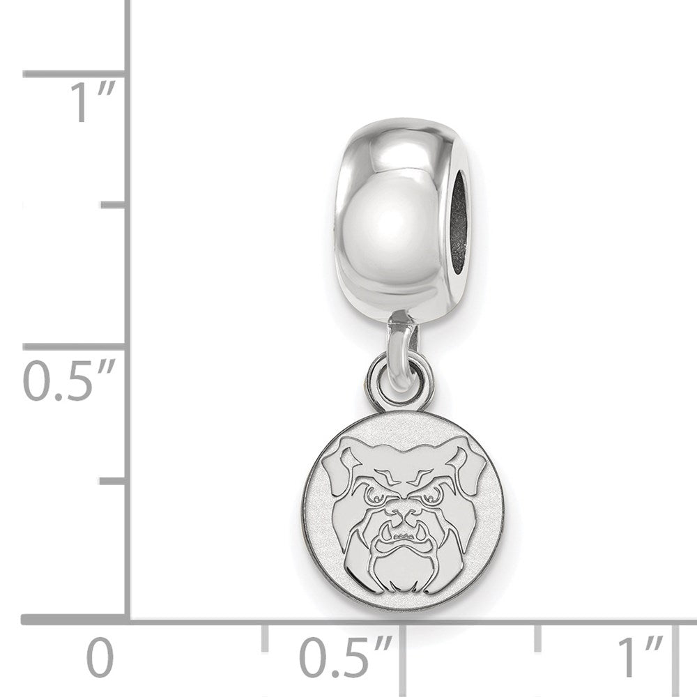 Sterling Silver Rhodium-plated LogoArt Butler University Bulldog Extra Small Dangle Bead Charm