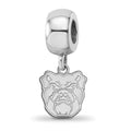 Sterling Silver Rhodium-plated LogoArt Butler University Bulldog Extra Small Dangle Bead Charm