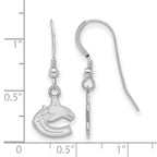 Sterling Silver Rhodium-plated NHL LogoArt Vancouver Canucks Extra Small Dangle Wire Earrings