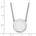 Sterling Silver Rhodium-plated LogoArt Delta Delta Delta Sorority Text Large Color Enamel Pendant 18 inch Necklace