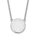 Sterling Silver Rhodium-plated LogoArt Delta Delta Delta Sorority Text Large Color Enamel Pendant 18 inch Necklace