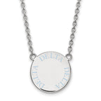 Sterling Silver Rhodium-plated LogoArt Delta Delta Delta Sorority Text Large Color Enamel Pendant 18 inch Necklace