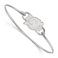 Sterling Silver Rhodium-plated NHL LogoArt New Jersey Devils Small Center 7 inch Wire Bangle