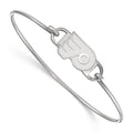 Sterling Silver Rhodium-plated NHL LogoArt Philadelphia Flyers Small Center 7 inch Wire Bangle