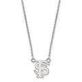 14k White Gold LogoArt Florida State University F-S Small Pendant 18 inch Necklace