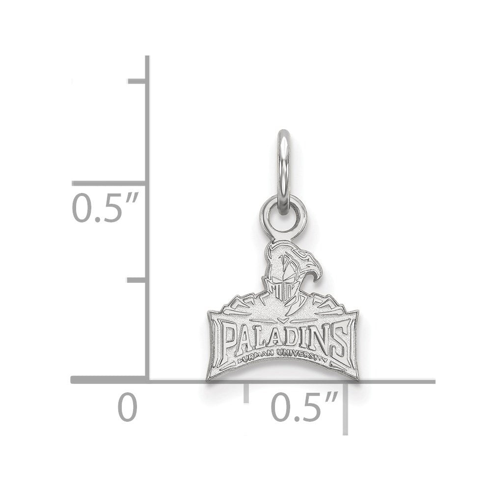 Sterling Silver Rhodium-plated LogoArt Furman University Paladins Extra Small Pendant