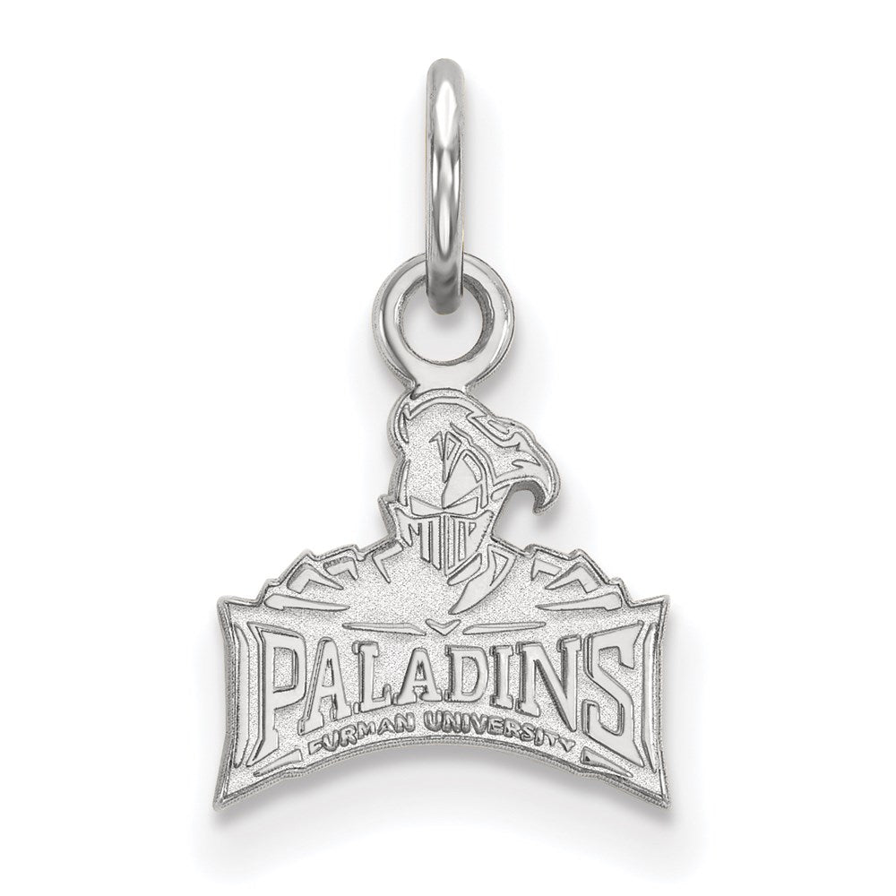 Sterling Silver Rhodium-plated LogoArt Furman University Paladins Extra Small Pendant