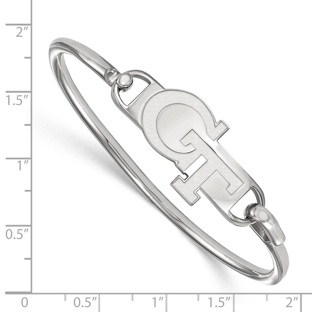 Sterling Silver Rh-plated LogoArt Georgia Institute of Technology Bangle