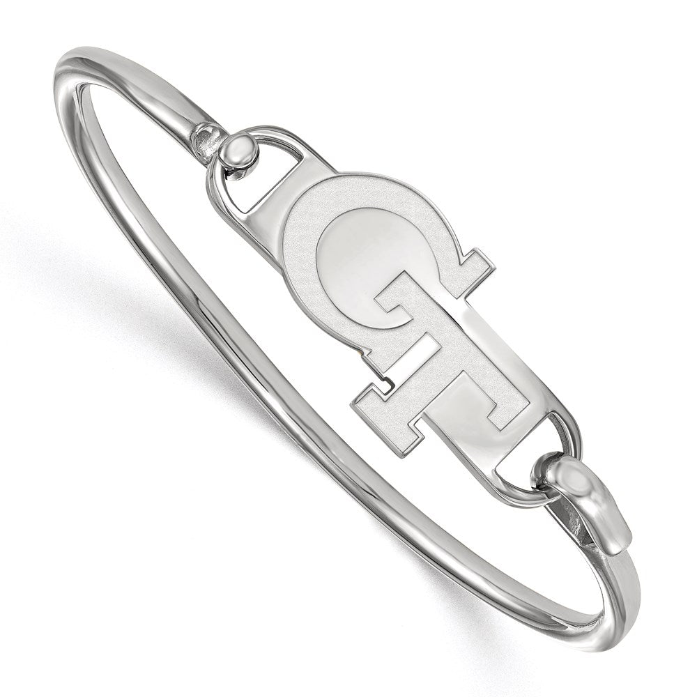 Sterling Silver Rh-plated LogoArt Georgia Institute of Technology Bangle